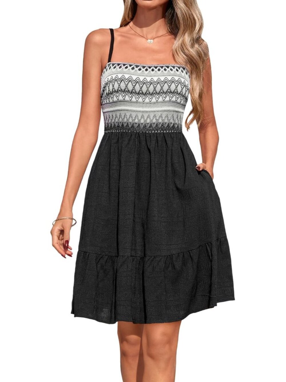 Womens Summer Dresses 2026 Paisley Spaghetti Strap Sleeveless Smocked A Line Boh